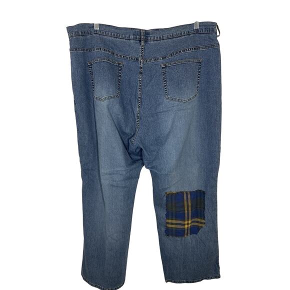 Avenue Blues Womens Wide Leg Jeans Size 24 Plaid Patchwork Fall Denim - Picture 2 of 10